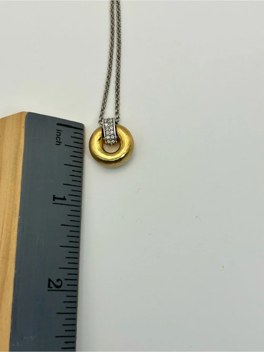 Brighton Meridian Geo Mini Pendant Necklace 18" Two-tone Gold Silver Plated - Picture 11 of 11
